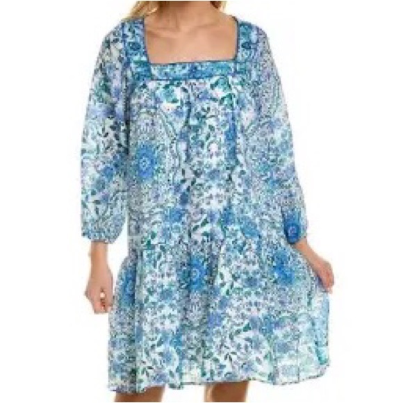 NWT JOHNNY WAS LEILANI FLORAL LINEN DRESS - Picture 2 of 13